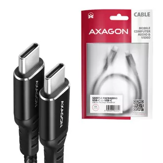 AXAGON BUCM-CM10AB, HQ kabel USB-C <-> USB-C, 1m, USB 2.0, PD 60W 3A, ALU, oplet, černý AXAGON BUCM-CM10AB, HQ kabel USB-C <-> USB-C, 1m, USB 2.0, PD 60W 3A, ALU, oplet, černý
