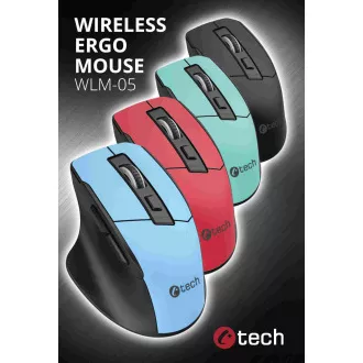 C-TECH myš Ergo WLM-05, bezdrátová, 1600DPI, 6 tlačítek, USB nano receiver, černá C-TECH myš Ergo WLM-05, bezdrátová, 1600DPI, 6 tlačítek, USB nano receiver, černá