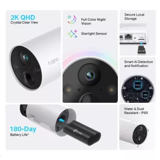 TP-Link Tapo C420S2 - 2x Tapo C420, 1x Tapo H200 (4MP, 2K QHD, IR 15m, WiFi, micro SD card, IP65) TP-Link Tapo C420S2 - 2x Tapo C420, 1x Tapo H200 (4MP, 2K QHD, IR 15m, WiFi, micro SD card, IP65)