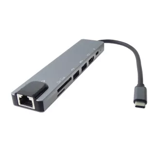 PremiumCord Adaptér USB-C na HDMI + USB3.0 + USB2.0 + PD + SD/TF + RJ45 PremiumCord Adaptér USB-C na HDMI + USB3.0 + USB2.0 + PD + SD/TF + RJ45