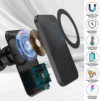 1stCOOL bezdrátová QI nabíječka 15W, magnetická, do auta, MagSafe kompatibilní, černá 1stCOOL bezdrátová QI nabíječka 15W, magnetická, do auta, MagSafe kompatibilní, černá