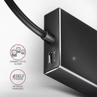 AXAGON HUE-F7A, 7x USB 3.2 Gen 1 ALU FLAT CHARGING hub, micro USB napájecí konektor, kabel USB-A 1m AXAGON HUE-F7A, 7x USB 3.2 Gen 1 ALU FLAT CHARGING hub, micro USB napájecí konektor, kabel USB-A 1m