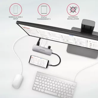 AXAGON HMC-HCR3A, USB 3.2 Gen 1 hub, porty 3x USB-A, HDMI 4k/30Hz, SD/microSD, kabel USB-C 20cm AXAGON HMC-HCR3A, USB 3.2 Gen 1 hub, porty 3x USB-A, HDMI 4k/30Hz, SD/microSD, kabel USB-C 20cm