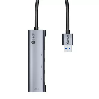 C-TECH UHB-U3-AL, USB Hub, 4x USB 3.2 Gen 1, hliníkové tělo
