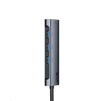 C-TECH UHB-U3-AL, USB Hub, 4x USB 3.2 Gen 1, hliníkové tělo