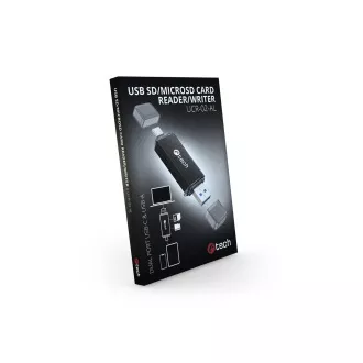 C-TECH čtečka karet UCR-02-AL, USB 3.0 TYPE A/ TYPE C, SD/micro SD C-TECH čtečka karet UCR-02-AL, USB 3.0 TYPE A/ TYPE C, SD/micro SD