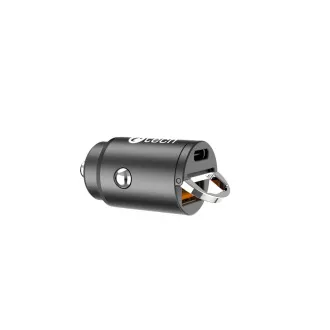 C-TECH nabíječka USB do auta UCC-02, 1x Type C + 1 x Type A,  30W