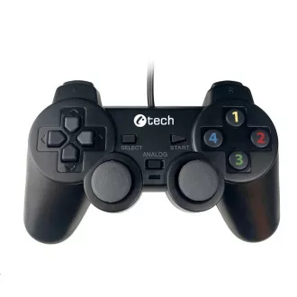 C-TECH gamepad Callon pro PC/PS3, 2x analog, X-input, vibrační, 1, 8m kabel, USB C-TECH gamepad Callon pro PC/PS3, 2x analog, X-input, vibrační, 1, 8m kabel, USB