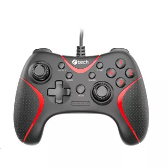 C-TECH gamepad Theon pro PC/PS3, 2 programovatelná makro tlačítka, 2x analog, X-input, vibrační, 1, 8m kab C-TECH gamepad Theon pro PC/PS3, 2 programovatelná makro tlačítka, 2x analog, X-input, vibrační, 1, 8m kab