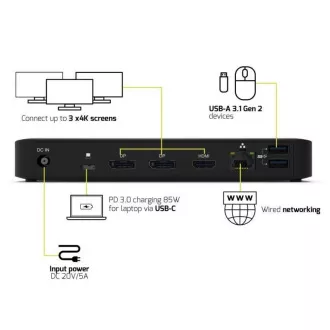 PORT dokovací stanice až pro 9 periferií přes USB-C, černá