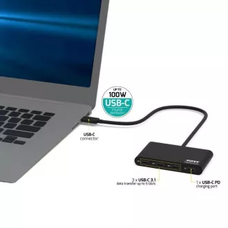 PORT hub USB-C s porty 3x USB-C 3.1 + 1x USB-C 100 W PD PORT hub USB-C s porty 3x USB-C 3.1 + 1x USB-C 100 W PD