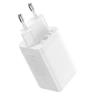 Baseus GaN5 Pro rychlonabíjecí adaptér 2x USB-C + USB-A 65W bílá Baseus GaN5 Pro rychlonabíjecí adaptér 2x USB-C + USB-A 65W bílá