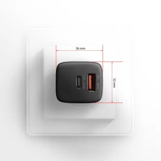 AXAGON ACU-PQ30, Sil nabíječka do sítě 30W, 2x port (USB-A + USB-C), PD3.0/PPS/QC4+/SFC/AFC/Apple, černá AXAGON ACU-PQ30, Sil nabíječka do sítě 30W, 2x port (USB-A + USB-C), PD3.0/PPS/QC4+/SFC/AFC/Apple, černá