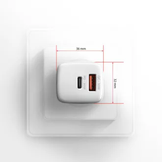 AXAGON ACU-PQ30W, Sil nabíječka do sítě 30W, 2x port (USB-A + USB-C), PD3.0/PPS/QC4+/SFC/AFC/Apple, bílá AXAGON ACU-PQ30W, Sil nabíječka do sítě 30W, 2x port (USB-A + USB-C), PD3.0/PPS/QC4+/SFC/AFC/Apple, bílá