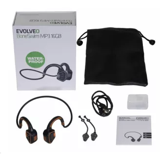 EVOLVEO bezdrátová sluchátka BoneSwim MP3 16GB, na lícní kosti, oranžová EVOLVEO bezdrátová sluchátka BoneSwim MP3 16GB, na lícní kosti, oranžová