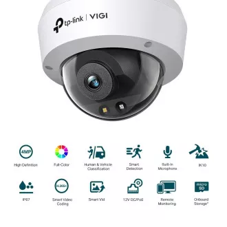 TP-Link VIGI C240(2.8mm), 4MP, Dome, PoE, IR 30m, Micro SD card TP-Link VIGI C240(2.8mm), 4MP, Dome, PoE, IR 30m, Micro SD card