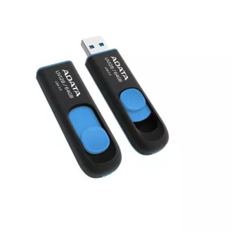 ADATA Flash Disk 256GB UV128, USB 3.1 Dash Drive (R:90/W:40 MB/s) černá/modrá ADATA Flash Disk 256GB UV128, USB 3.1 Dash Drive (R:90/W:40 MB/s) černá/modrá