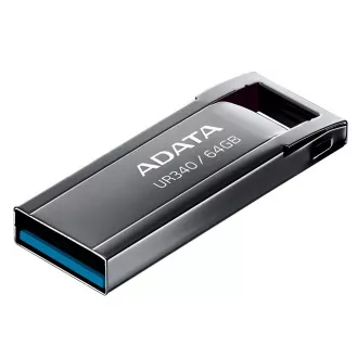 ADATA Flash Disk 64GB UR340, USB 3.2 Dash Drive, kov lesklá černá