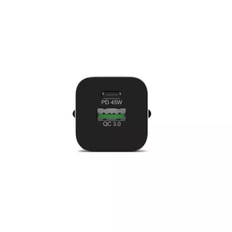 PORT síťová nabíječka pro USB-C a USB-A, 45 W, černá