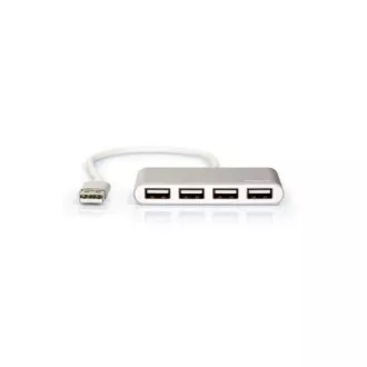PORT USB HUB, 4x USB 2.0, šedý