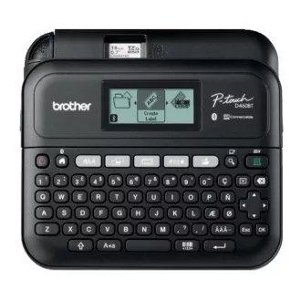 BROTHER tiskárna štítků PT-D460BTVP, 18mm pásky, USB, kufřík, velký grafický displej BROTHER tiskárna štítků PT-D460BTVP, 18mm pásky, USB, kufřík, velký grafický displej