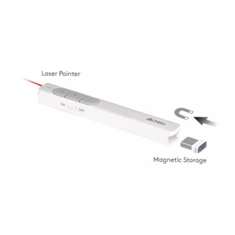 A4tech 2.4G bezdrátový laserový prezentér & ukazovátko, bílá A4tech 2.4G bezdrátový laserový prezentér & ukazovátko, bílá