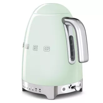 Smeg KLF04PGEU rychlovarná konvice, 1, 7 l (7 šálků), 2400 W, styl 50. let, řízení teploty, 7 programů, pastelově zelená Smeg KLF04PGEU rychlovarná konvice, 1, 7 l (7 šálků), 2400 W, styl 50. let, řízení teploty, 7 programů, pastelově zelená