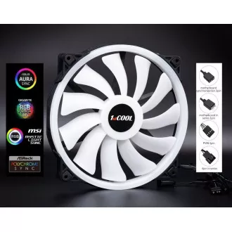 1stCOOL Ventilátor AURA EVO, 200mm, ARGB