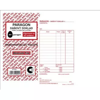 Tiskopis Paragon daň. doklad 8x15cm samopropis 50 listů BALOUŠEK Tiskopis Paragon daň. doklad 8x15cm samopropis 50 listů BALOUŠEK