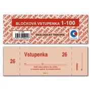 Tiskopis Bločkové vstupenky 13,3x3,9cm 100 čísel 100 listů BALOUŠEK