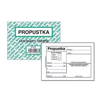 Tiskopis Propustka A7 50 listů BALOUŠEK Tiskopis Propustka A7 50 listů BALOUŠEK