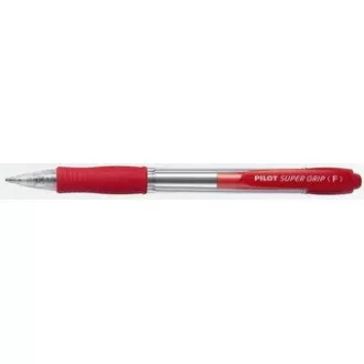 Kuličkové pero Pilot super grip 0,7mm červené / náplň 2110 tělo čiré Kuličkové pero Pilot super grip 0,7mm červené / náplň 2110 tělo čiré