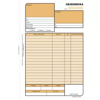Tiskopis Objednávka A5 samopropis 100 listů OPTYS Tiskopis Objednávka A5 samopropis 100 listů OPTYS