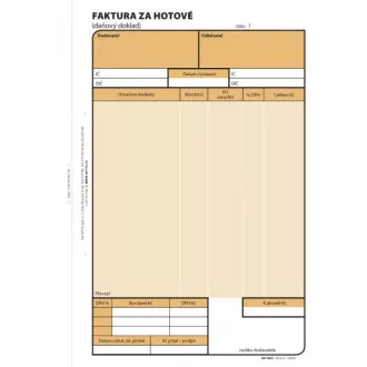 Tiskopis Faktura za hotové A5 samopropis číslovaná 2x50 listů OPTYS Tiskopis Faktura za hotové A5 samopropis číslovaná 2x50 listů OPTYS