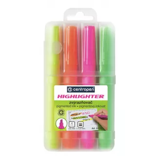 Zvýrazňovač Centropen 8552/4 4 barvy klínový hrot 1-4,6mm Zvýrazňovač Centropen 8552/4 4 barvy klínový hrot 1-4,6mm