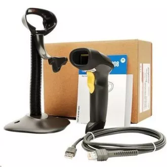 Zebra LS2208, čtečka čarového kódu, KIT, black, USB-HID + stojan Zebra LS2208, čtečka čarového kódu, KIT, black, USB-HID + stojan