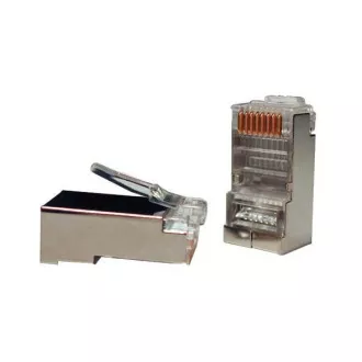 Konektor STP RJ45 (8p8c), Cat5E, 50µm, licna(lanko) - 100 ks Konektor STP RJ45 (8p8c), Cat5E, 50µm, licna(lanko) - 100 ks