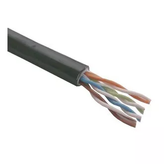 UTP kabel PlanetElite, Cat5E, drát, dvojitý venkovní PE+PVC, Dca, černý, 305m, cívka UTP kabel PlanetElite, Cat5E, drát, dvojitý venkovní PE+PVC, Dca, černý, 305m, cívka