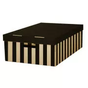 Archivační krabice s víkem 56x37x18cm černá nosnost 10kg 2ks