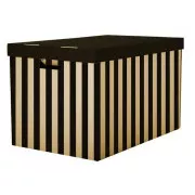 Archivační krabice s víkem 56x37x36cm černá nosnost 15kg 2ks