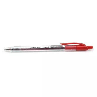 Kuličkové pero Centropen Slide ball 2225 plast 0,3mm červené tělo čiré Kuličkové pero Centropen Slide ball 2225 plast 0,3mm červené tělo čiré