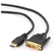 GEMBIRD Kabel HDMI - DVI 1, 8m (M/M, DVI-D, Single Link, zlacené kontakty, stíněný)