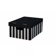 Archivační krabice s víkem 28x37x18cm černá kartonová nosnost 5kg 2ks