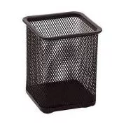 Drátěný kalíšek na tužky hranatý černý