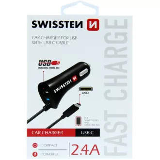 CL AUTONA. USB-C A USB 24A POW. SWISSTEN