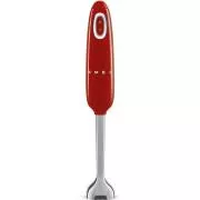 Smeg HBF11RDEU tyčový mixér, 700 W, 14850 RPM, turbo, 50\'s Style, protiskluzová rukojeť, červený