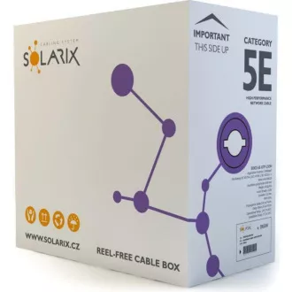 Instalační kabel Solarix UTP, Cat5E, drát, LSOH, box 305m SXKD-5E-UTP-LSOH Instalační kabel Solarix UTP, Cat5E, drát, LSOH, box 305m SXKD-5E-UTP-LSOH