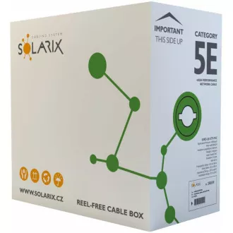 Instalační kabel Solarix FTP, Cat5E, drát, PVC, box 305m SXKD-5E-FTP-PVC Instalační kabel Solarix FTP, Cat5E, drát, PVC, box 305m SXKD-5E-FTP-PVC