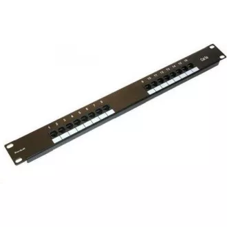 19" Patch panel XtendLan 16port, UTP, Cat5E, 30µm, duální svorkovnice, černý 19" Patch panel XtendLan 16port, UTP, Cat5E, 30µm, duální svorkovnice, černý