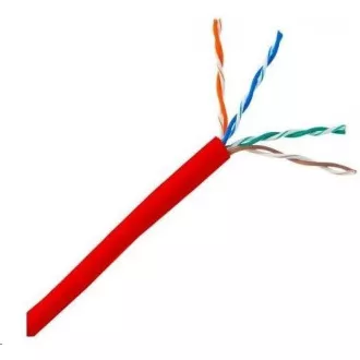UTP kabel PlanetElite, Cat5E, licna(lanko), PVC, červená, 305m